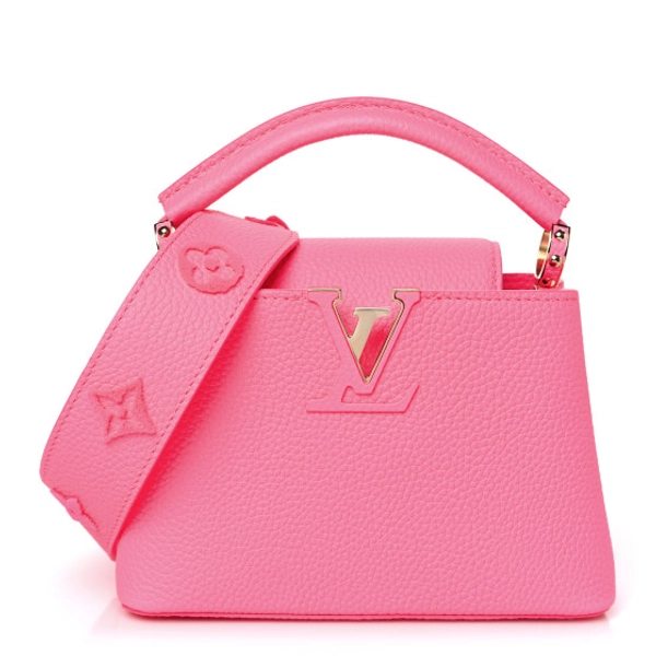 LOUIS VUITTON Taurillon Monogram Capucines Mini Fluo Pink | FASHIONPHILE