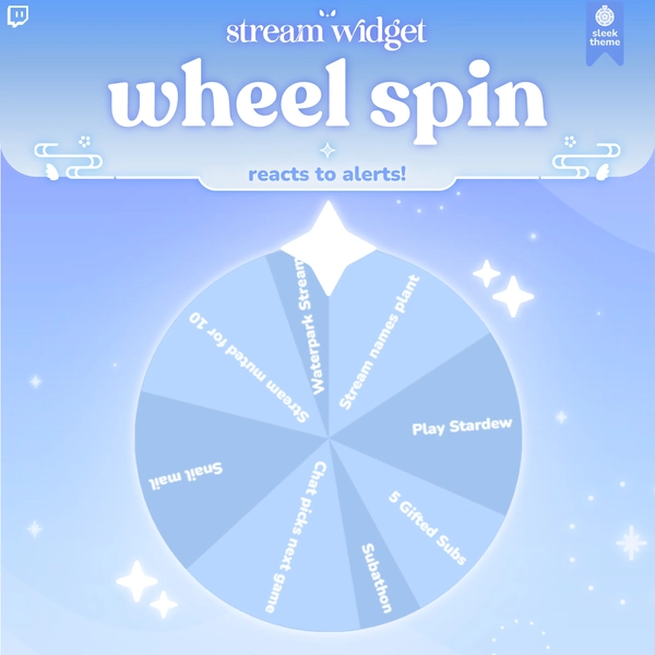 Wheel Spin Widget | Roulette Spin | Customizable Colors, Cute Chat, Subathon | Streamelements | Minimal | Widget for Twitch Streams