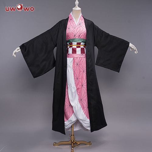 【 In Stock】Uwowo Anime Nezuk Cosplay Kids Cosplay Cute Kimono Dress - L