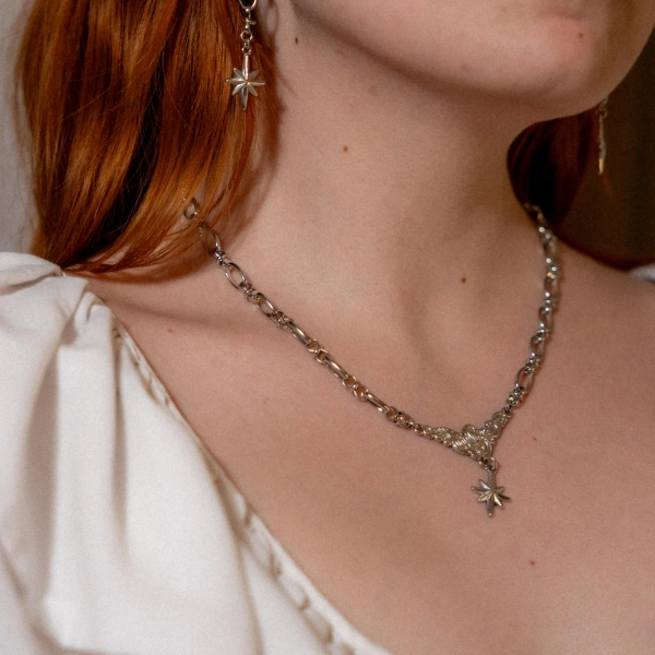 Lady Knight Necklace, Stainless Steel Knightcore, Medievalcore Accessories, Bookish Fantasy Necklace