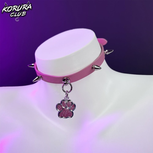Punk Paw Tag Collar Leash KA09 | Pink