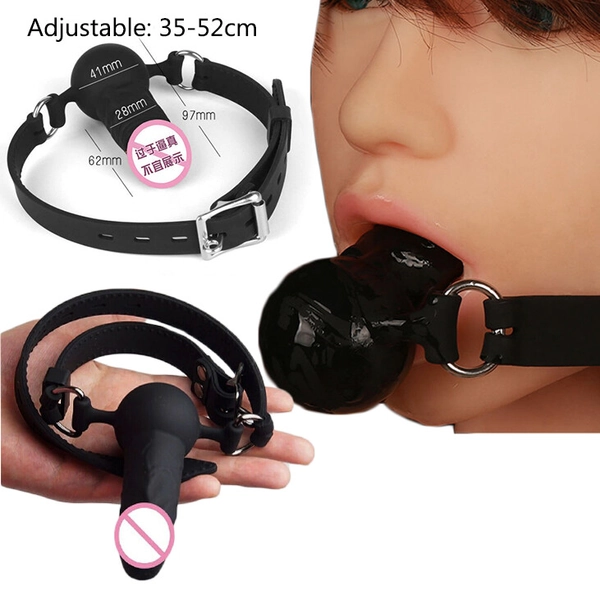 Dildo Open Mouth Gag Silicone Ball Penis Gag Oral Fixation BDSM Stuffed Sex Toys