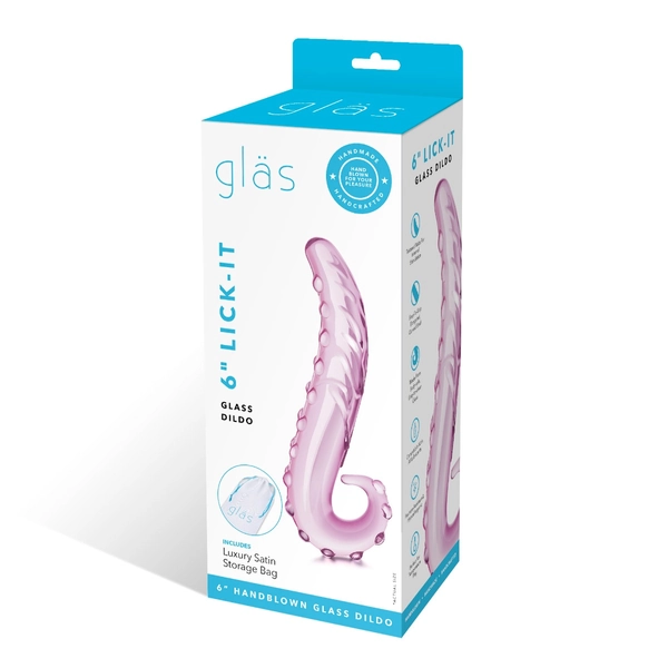 6” lick-it glass dildo