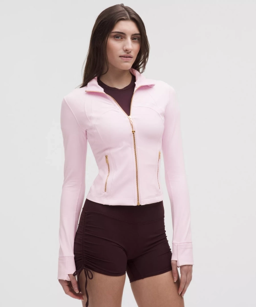 Define Cropped Jacket *Nulu - Pink Organza/Gold/Gold - 14