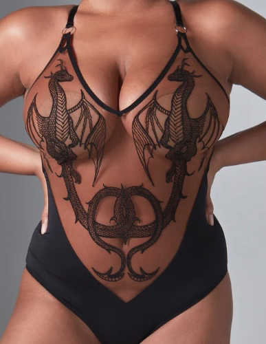 Dracona Bodysuit - Black/Butterscotch