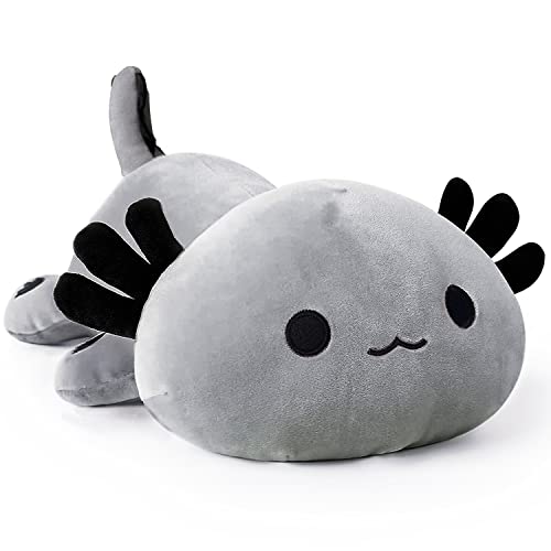 Onsoyours Cute Axolotl Plush, Soft Stuffed Animal Salamander Plush Pillow, Kawaii Plush Toy for Kids (Gray Axolotl, 13") - Gray Axolotl - 13"