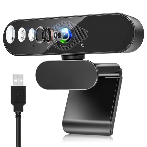 IRARUCW USB Webcam, 1080P Streaming Webcam with Microphone for PC,MAC, Laptop, Plug and Play Web Camera for Youtube,Skype Video Calling, Studying, Conference