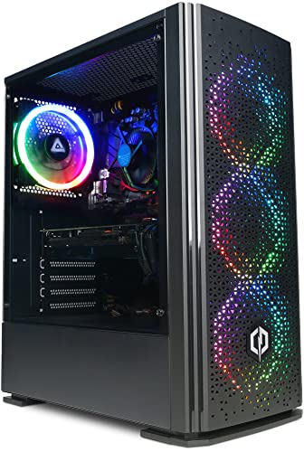 CyberPowerPC Regiment Gaming PC - AMD Ryzen 5 4500, Nvidia GTX 1650 4GB, 8GB RAM, 500GB NVMe SSD, 450W 80+ PSU, Wi-Fi, Windows 11, Blaze RGB - AMD Ryzen 5 - Nvidia GeForce GTX 1650 4GB