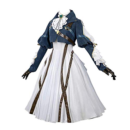 Nuoqi Violet Evergarden Cosplay Costume Womens Anime Uniform Dress Suit Outfit Dark Blue - US 2(S) - Dark Blue