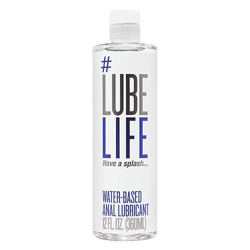 LubeLife Water-Based Anal Lubricant, Personal Backdoor Lube for Men, Women and Couples, Non-Staining, 12 Fl Oz - 12 Fl Oz (Pack of 1)