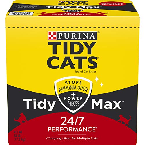 Purina Tidy Cats Clumping Cat Litter, Tidy Max 24/7 Performance Multi Cat Litter - 38 lb. Box - 38 Pound (Pack of 1)