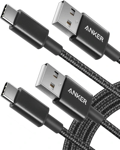 USB C Cable, Anker [2-Pack, 6 ft] Type C Charger Premium Nylon USB Cable , USB A to Type C Charging Cable Fast Charge for Samsung Galaxy S10 S10+ / Note 8, LG V20 and Other USB C Charger (Black) : Electronics