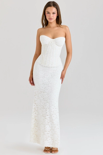 Solaine Ivory Lace Corset Dress