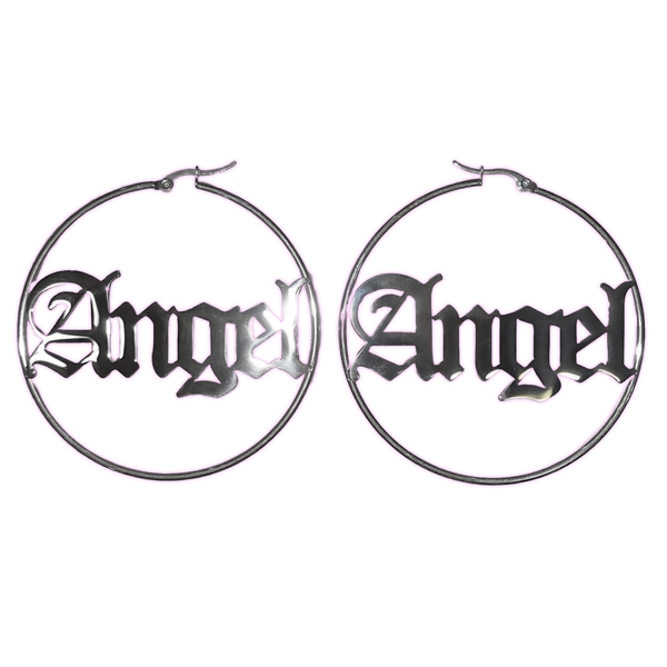 Angel hoop earrings - Y2K big statement earrings - 2000s style