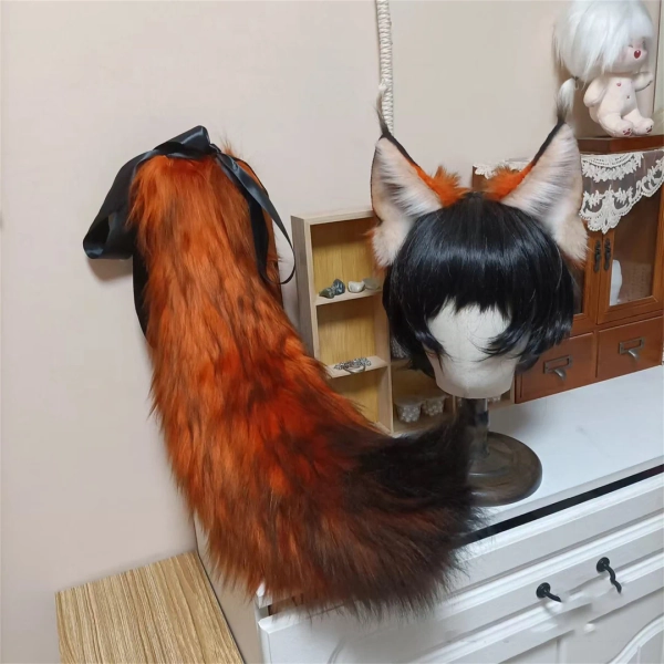 Handmade Red Fox Ears Tail Set Furry Faux Fur Animal Ears Hairband, Cute Fox Ears Red Tail Set Fursuit Party Cosplay Fox Halloween Costume - Etsy Australia