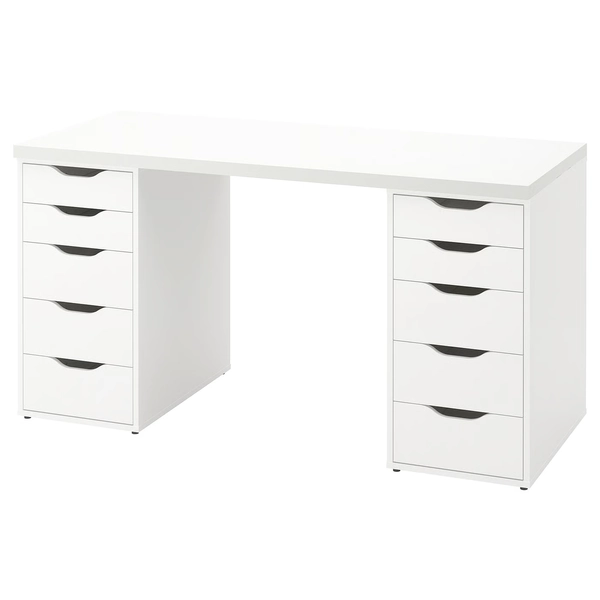 LAGKAPTEN / ALEX Desk - white 55 1/8x23 5/8 "