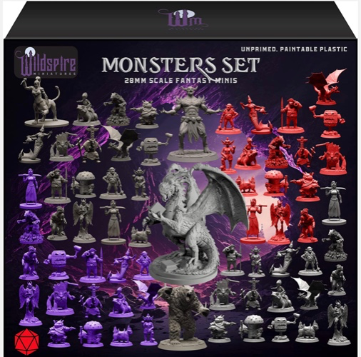Wildspire Fantasy Miniatures w/ Huge Dragon for DND Miniatures Monsters DND Accessories 28mm Bulk Dungeons & Dragons Miniatures D&D Miniatures DND Minis DND Figures Starter Set Pathfinder Miniatures : Amazon.co.uk: Toys & Games