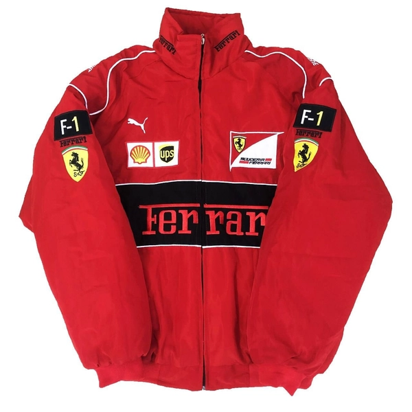 Oversized Racing Jacket, F1 Jacket, Ferrari Fashion & Bomber Jacket, 80s Y2K Vintage Streetwear Jacket, Unisex Personalized Jacket, Gifts