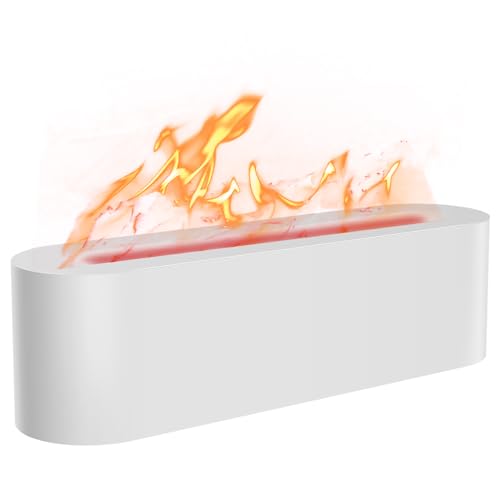 Flame Essential Oil Diffuser, Flame Air Diffuser, 7 Colors USB Powered Flame Diffuser Humidifier with 3 Timer, 150ml Essential Oil Diffuser Quiet Operation Auto-Off Protection for Home Office