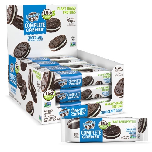 Lenny & Larry's The Complete Cremes®, Sandwich Cookies, Chocolate, Vegan, 5g Plant Protein, 6 Cookies Per Pack (Box of 12)