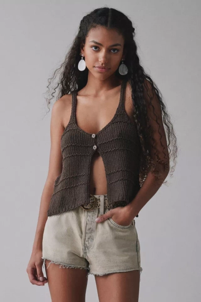 Kimchi Blue Kiara Split-Front Flyaway Sweater Tank Top