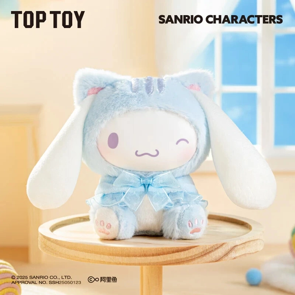 TOP TOY Sanrio Characters Play with Kittens Series Plush Keychains Blind Box