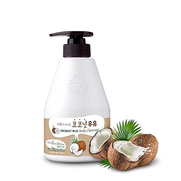KWAILNARA Coconut Milk Body Wash – Korean Body Wash with Coconut Extract for Hydrated, Silky Skin 560 g / 19.75 oz.