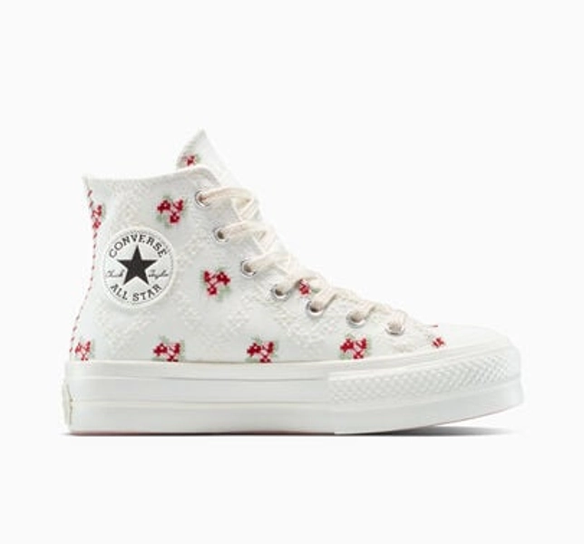 Chuck Taylor All Star Lift Platform Rose Cross Stitch