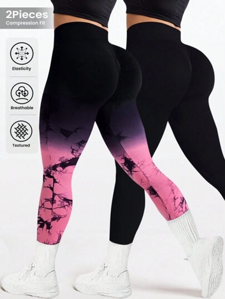 SHEIN Sport Studio Set de 2 pantalones de yoga/ejercicio 