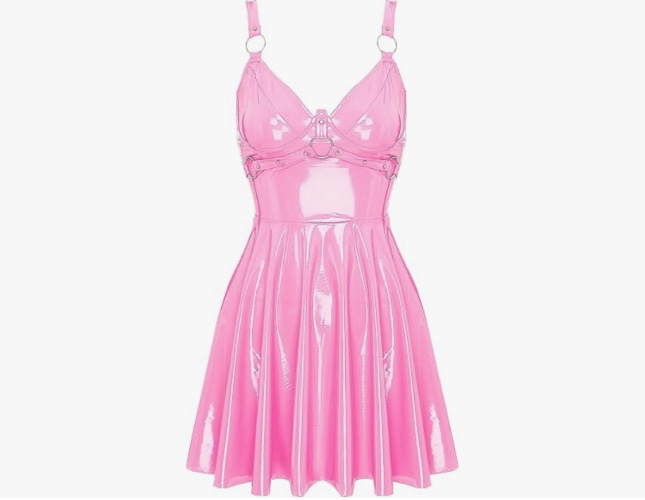 Pink patent leather skater dress 5XL