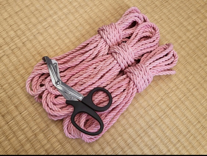 Pink shibari rope