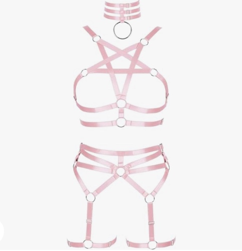 Pink body harness pentagram 