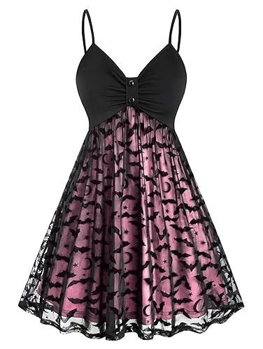 Gothic Sling Dress Sexy Neon Bat