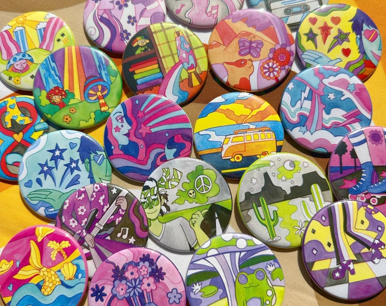 60s Inspired Pride Buttons - LGBTQ - 2.25”