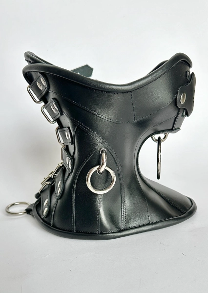 Steampunk Real Leather Neck Corset Collar Posture premium model mask Fetish Bondage Gothic BDSM