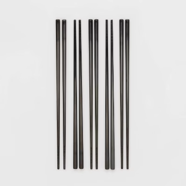 5pk Chopstick Set Black - Threshold™: Stainless Steel, Reusable, Dishwasher-Safe, Traditional Style, 9.25" Length