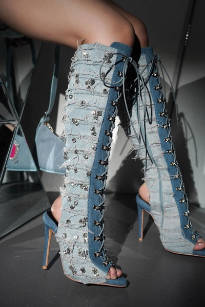 RENAISSANCEE - DENIM Thigh High Boots