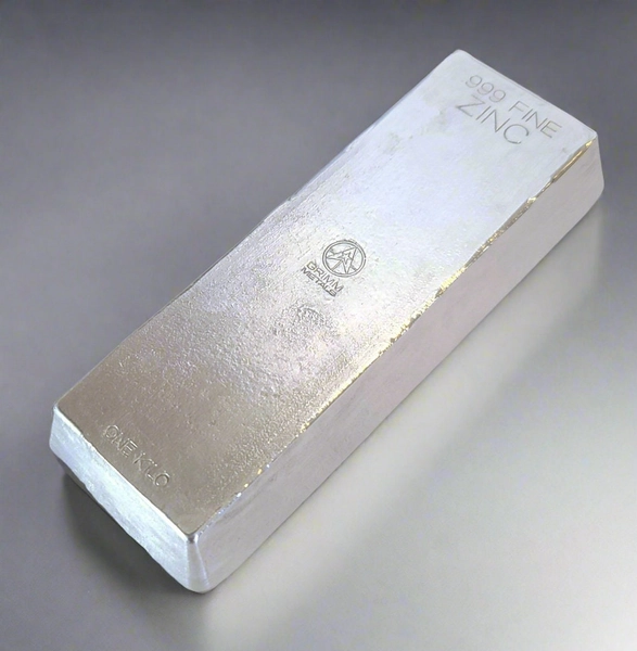 1 Kilo .999 Fine Zinc Bullion Stacker Bar - Hand Poured - Hand Stamped - GRIMM METALS