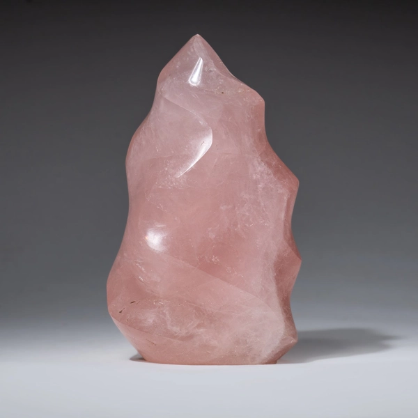Polished Rose Quartz Flame Freeform From Brazil (421 grams)
