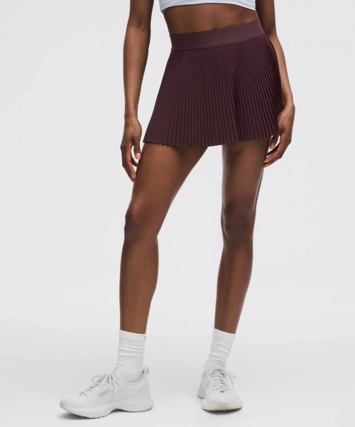 Varsity High-Rise Pleated Tennis Skirt - Goodnight Plum - 10