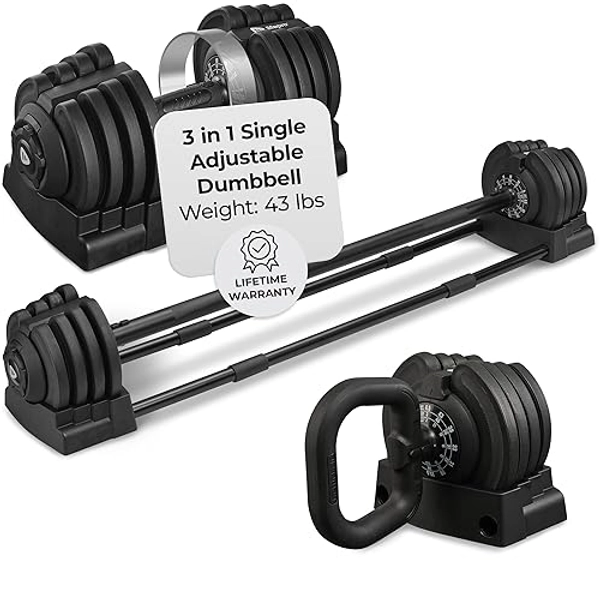Lifepro Adjustable Dumbbells Set/Single - 15lb 43lb 55lb 90lb 25 lb Dumbbell Sets with Rack - Quick Adjust, Secure Grip weights dumbbells set - Compact Hand Weights for Women/Men at Home Gym