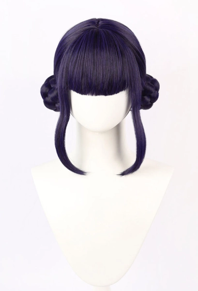 K-Pop: Demon Hunters Zoey Cosplay Wig Purple and Black Double Bun Short Wig