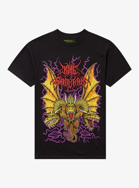 Ghost X Ghost Godzilla King Ghidorah Metal T-Shirt