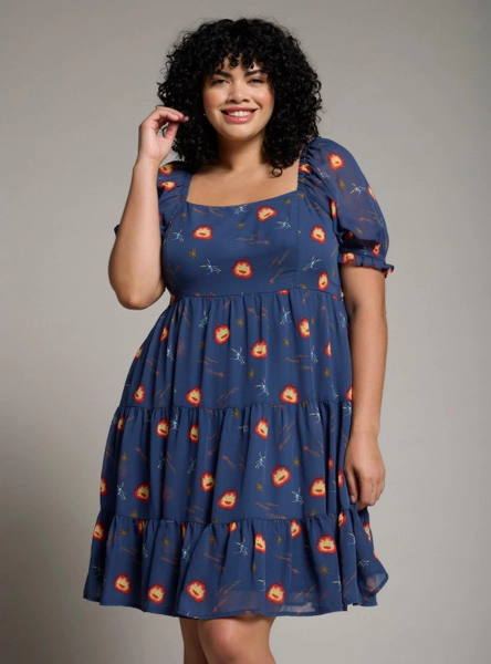 Her Universe Studio Ghibli® Howl's Moving Castle Calcifer Starry Plus Size Dress — BoxLunch Exclusive