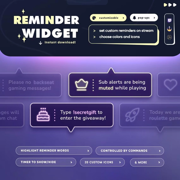 Pop-Up Reminder Widget