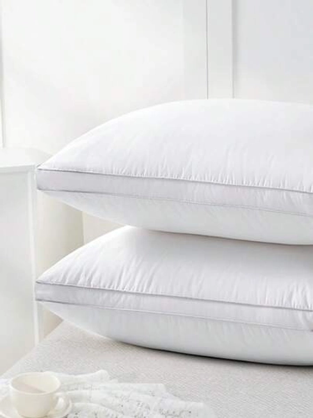 1/2pcs Pillows , Bedding, Soft And Fluffy Comfortable, Bed Pillows Suitable For Side Sleepers And Back Sleepers, With High Rebound Quality Fiberfill Pillows, Washable, Suitable For Home Bed, For All Seasons, Sofa, Living Room, Bedroom