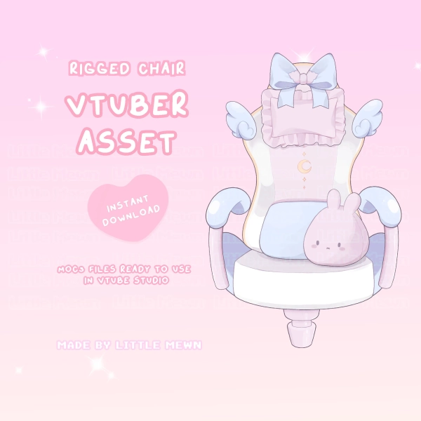 VTuber Asset | Rigged Cottontail Gaming Chair