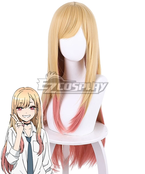My Dress-Up Darling Sono Bisque Doll Wa Koi Wo Suru Kitagawa Marin Golden Pink Cosplay Wig