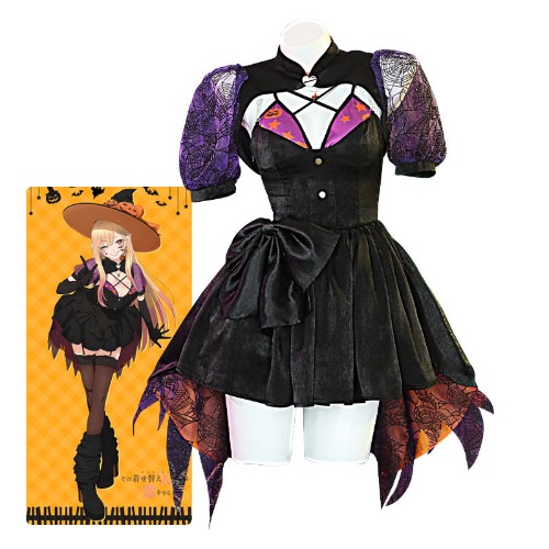Anime My Dress-Up Darling Marin Kitagawa Halloween Cosplay Costumes | M / Black