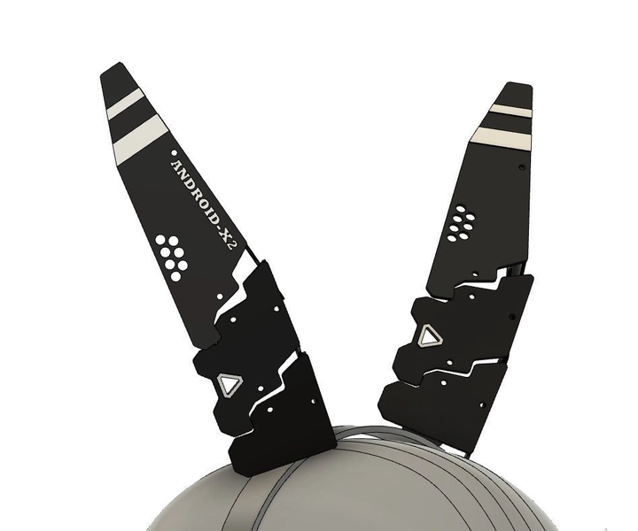 Cyberpunk Techwear Cat Bunny Ears 3D Model STL